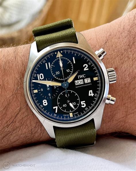 iwc big pilot nato strap|iwc spitfire on sandy strap.